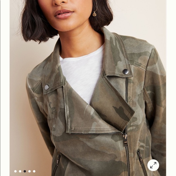 Anthropologie Marrakech Camo Sueded Moto Jacket - Picture 3 of 15